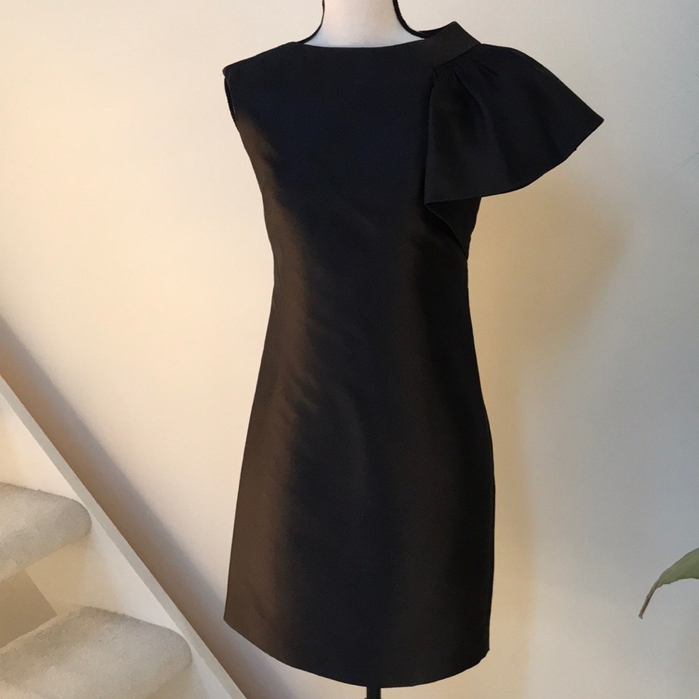 NWOT! Milly One Ruffle Shoulder Wool & Silk Dress, Size 2